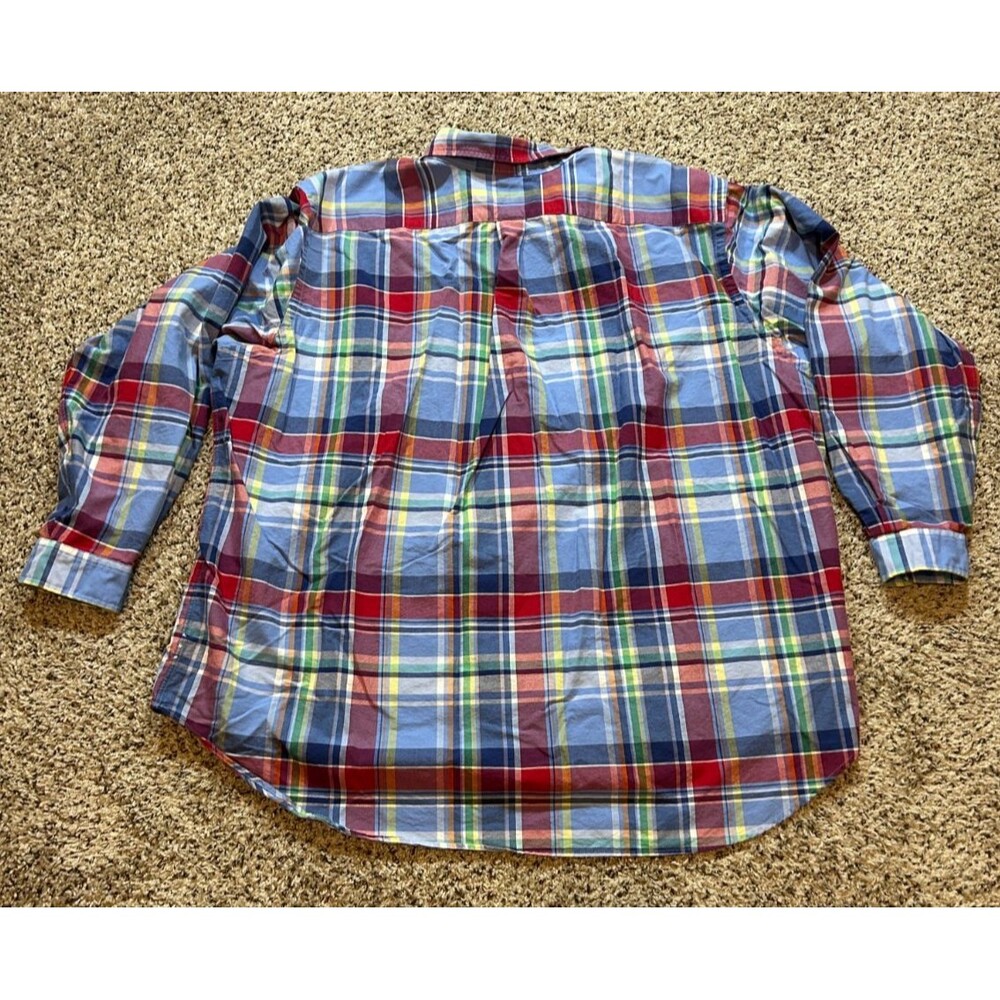 POLO RALPH LAUREN Blue Long Sleeve Button Up Shirt 3XB Flesh PONY Mens - Picture 5 of 6